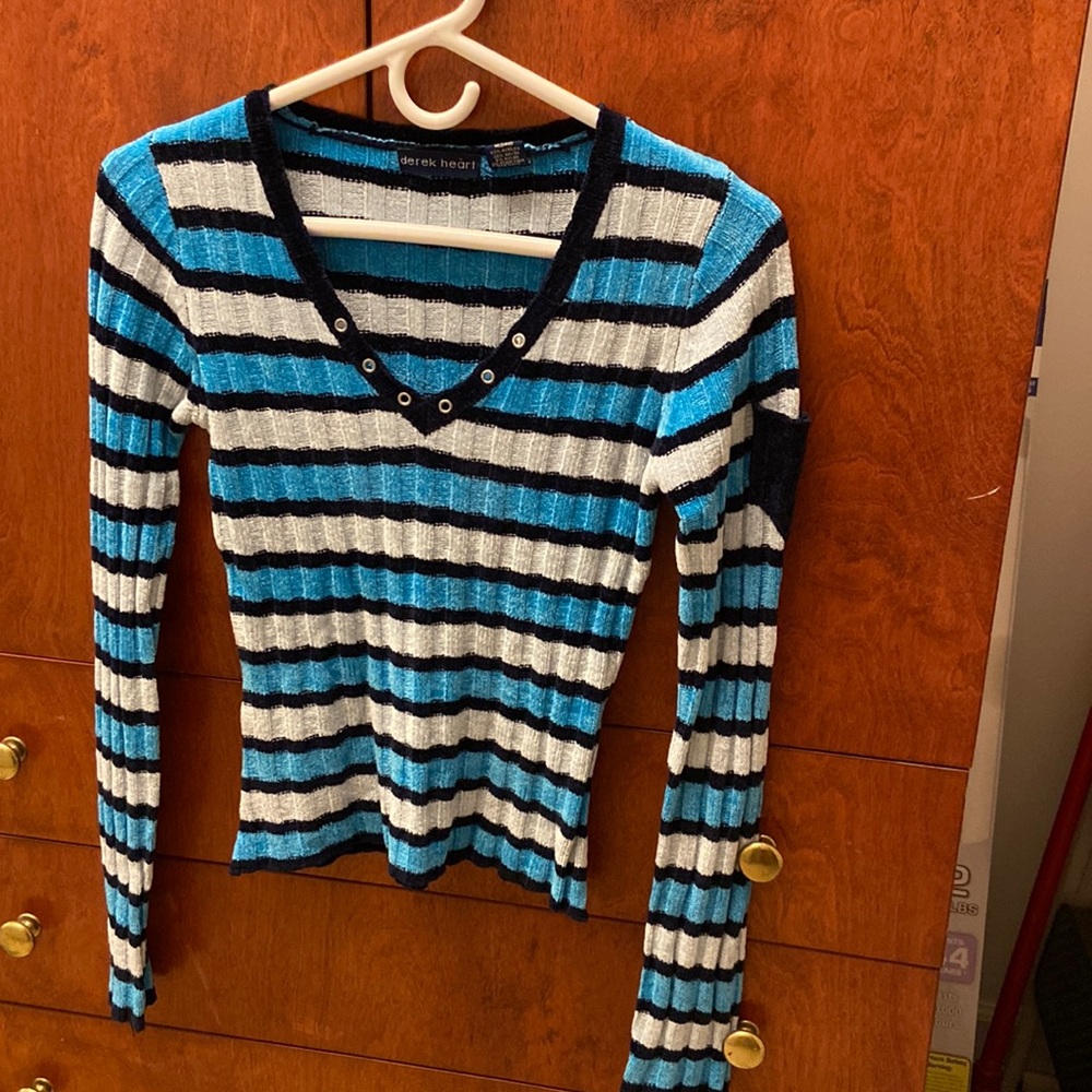Striped sweater with pocket detail on sleeve